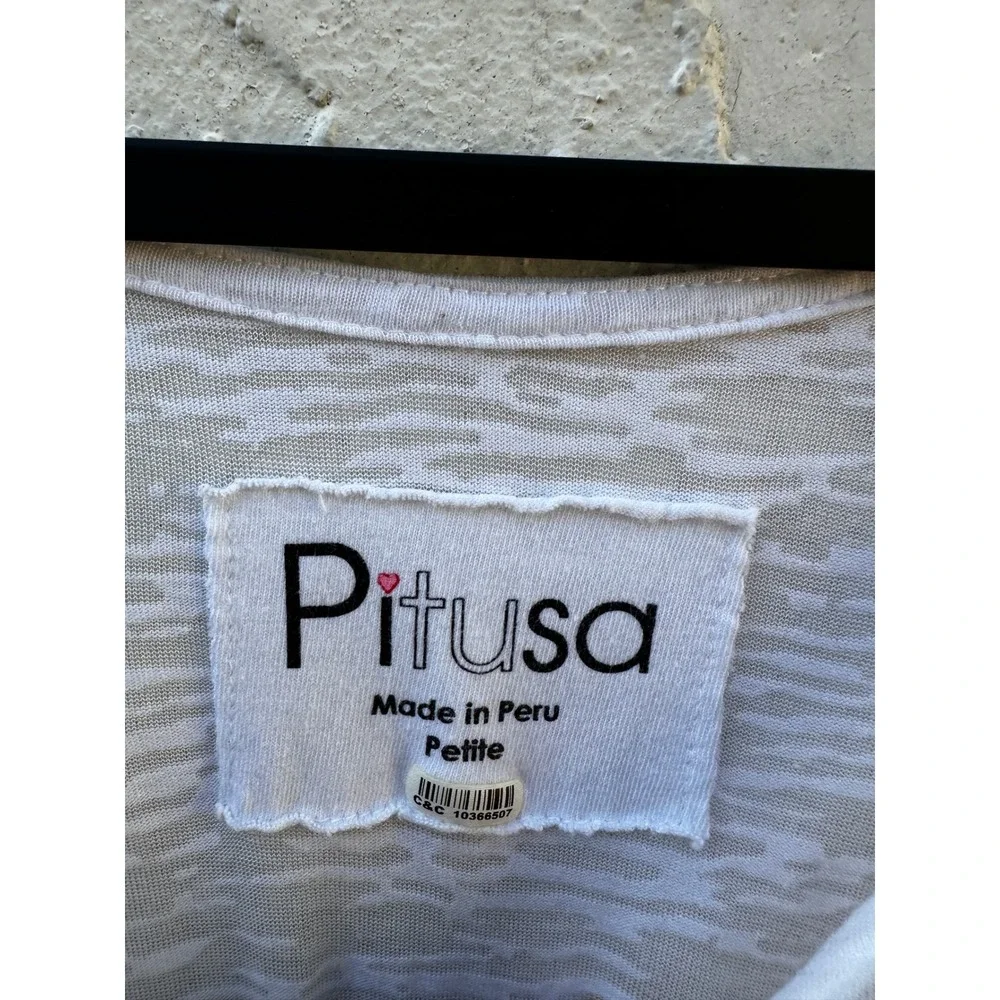 Pitusa White Pom Pom Kaftan Maxi Dress Cover Up Beach Petite One Size Peru